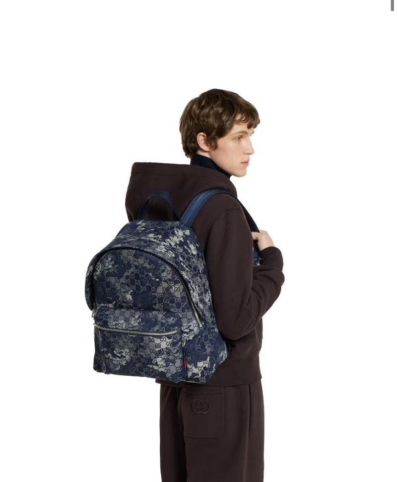Sac à dos en denim GG grand format – vue 3