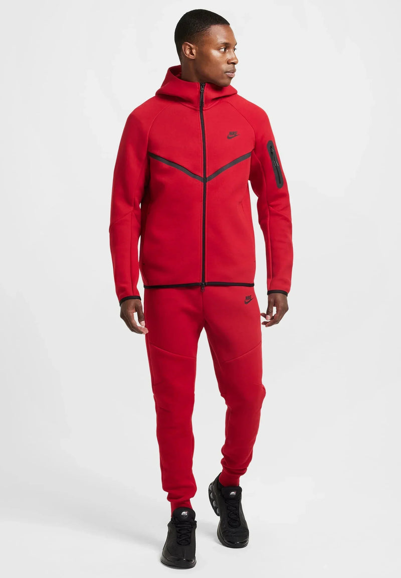 Nike Tech Fleece Zippé Rouge – vue 4