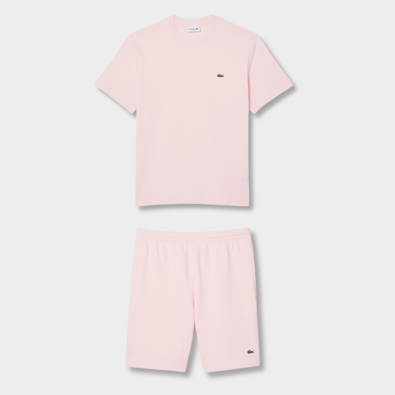 Ensemble short/t-shirt Lacoste Rose – vue 1