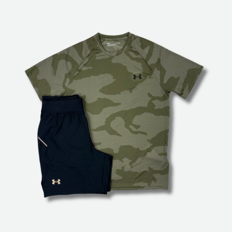 Ensemble short/t-shirt Under Kaki – vue 1