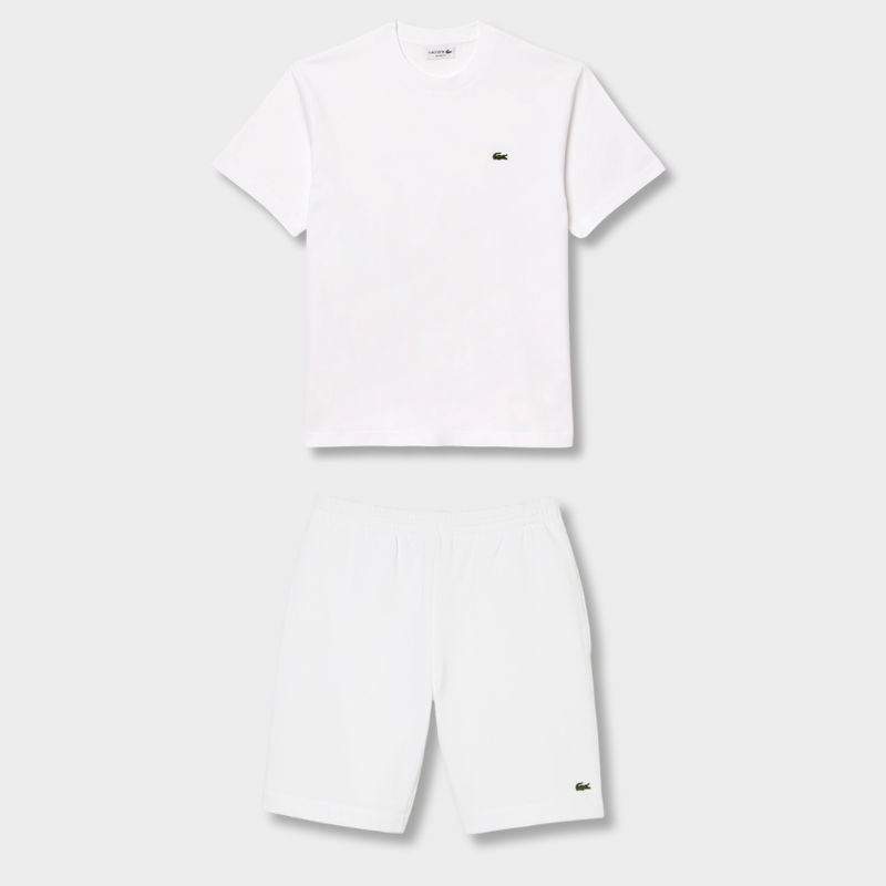 Ensemble short/t-shirt Lacoste Blanc – vue 1