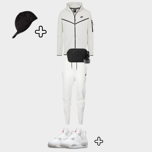 Outfit Tech Fleece Blanc + Casquette Offerte – vue 1