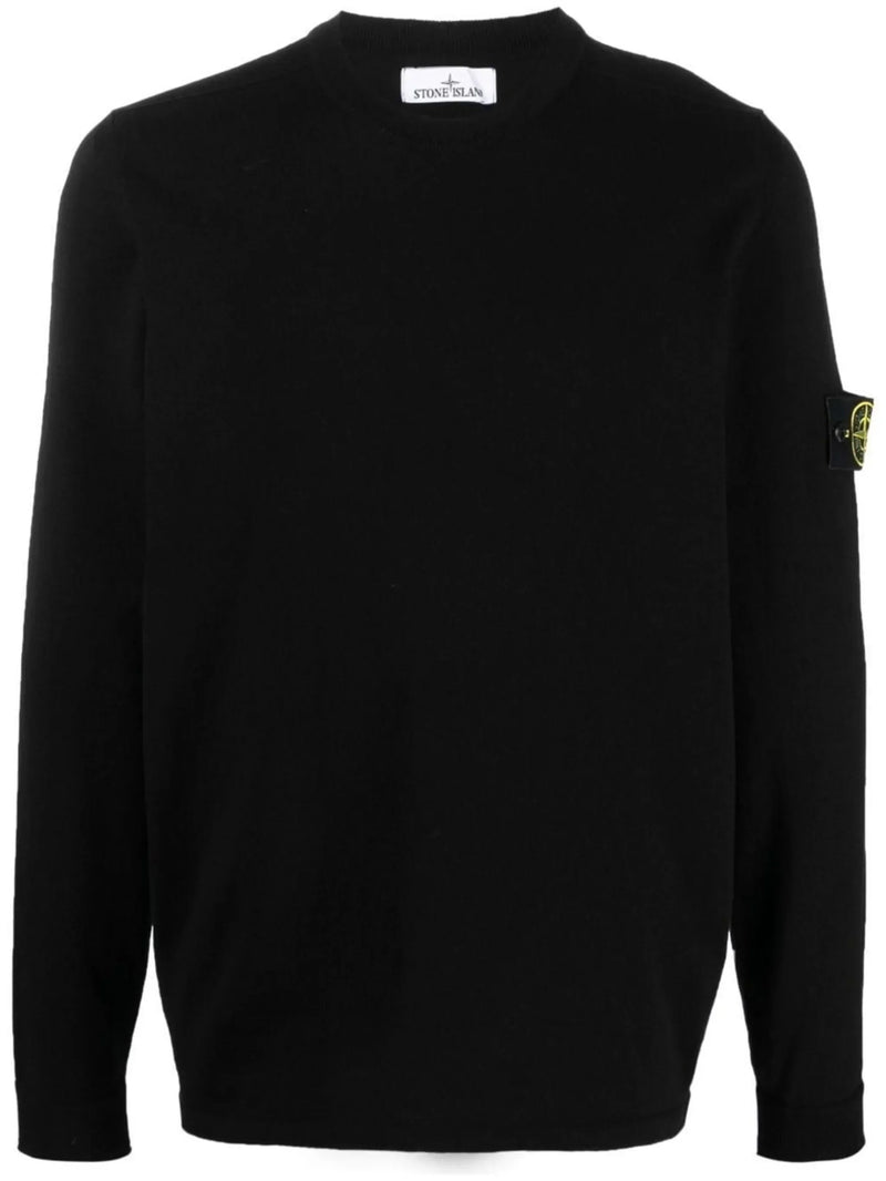Stone Island Pull Col Rond Noir – vue 1