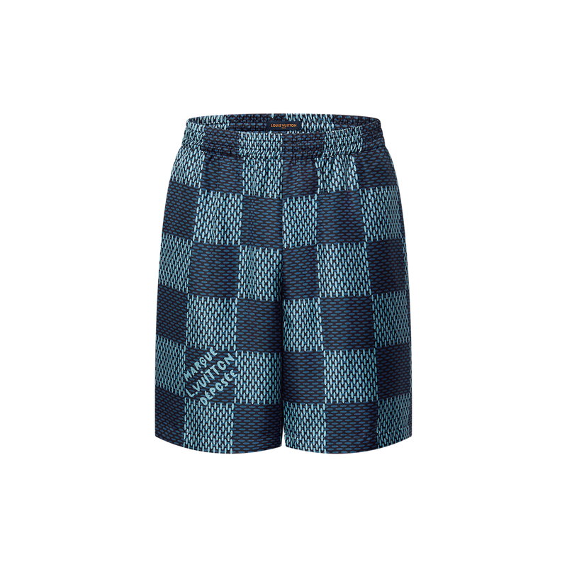 Short Damier en soie – vue 1