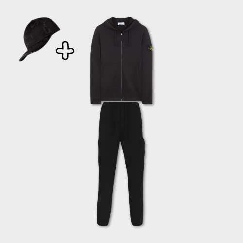 Ensemble Stone Island Noir + Casquette offerte – vue 1