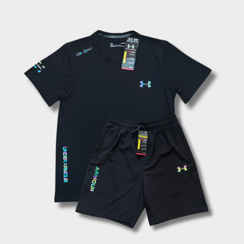 Ensemble short/t-shirt Under Fluo Noir – vue 1