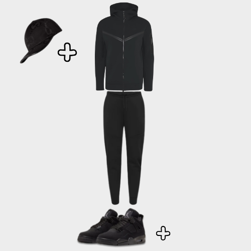 Outfit Tech Fleece Black + Casquette Offerte – vue 2