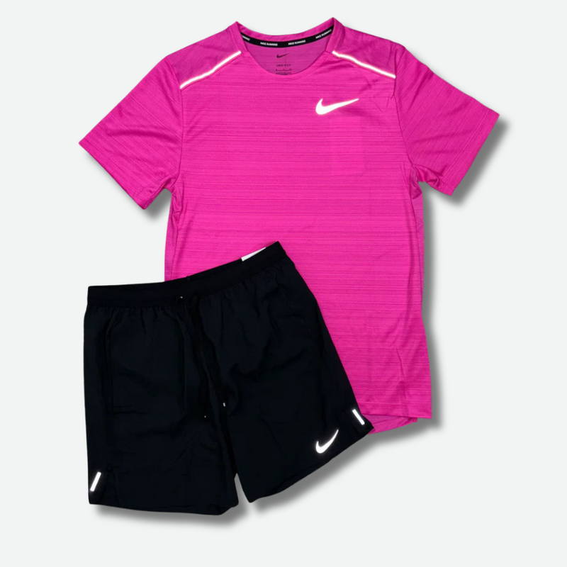 Ensemble short/t-shirt running Rose vif – vue 1