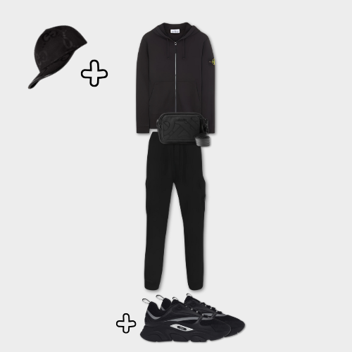 Outfit Stone I. Black + Casquette Offerte – vue 1