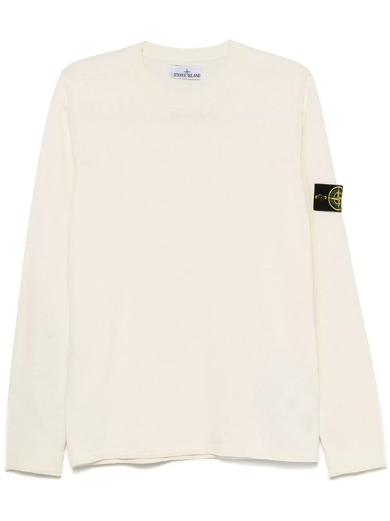 Stone Island Pull Col Rond Beige – vue 1