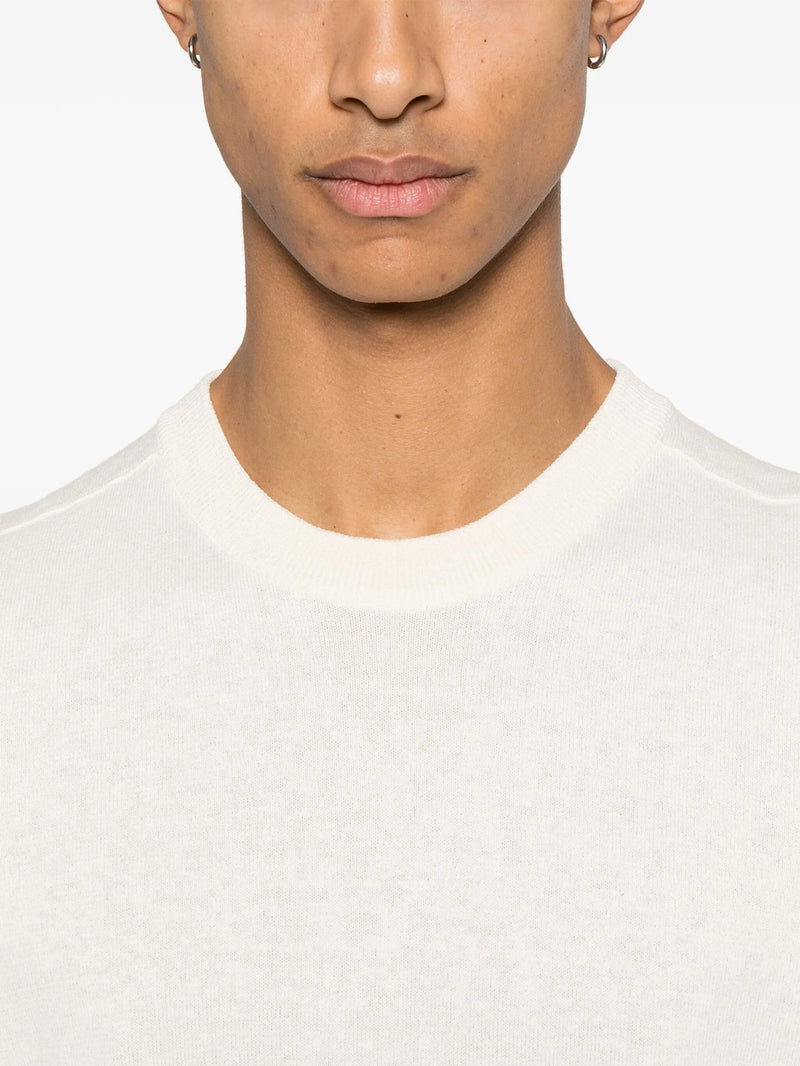 Stone Island Pull Col Rond Beige – vue 4