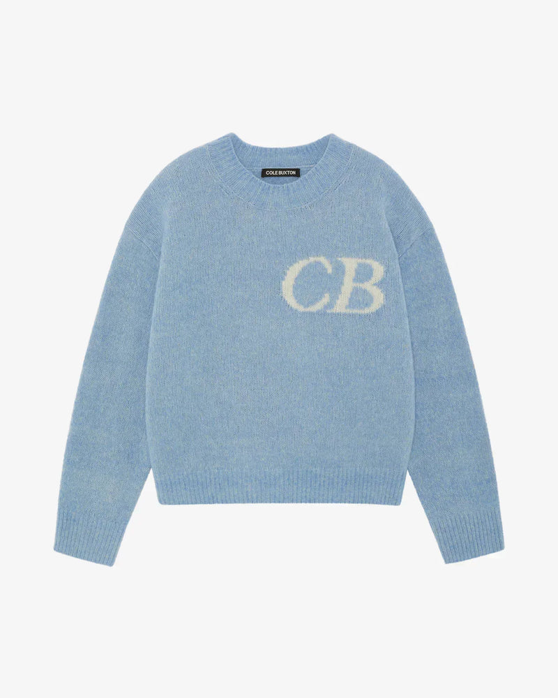 Pull CB Logo Knit Bleu CIel – vue 1
