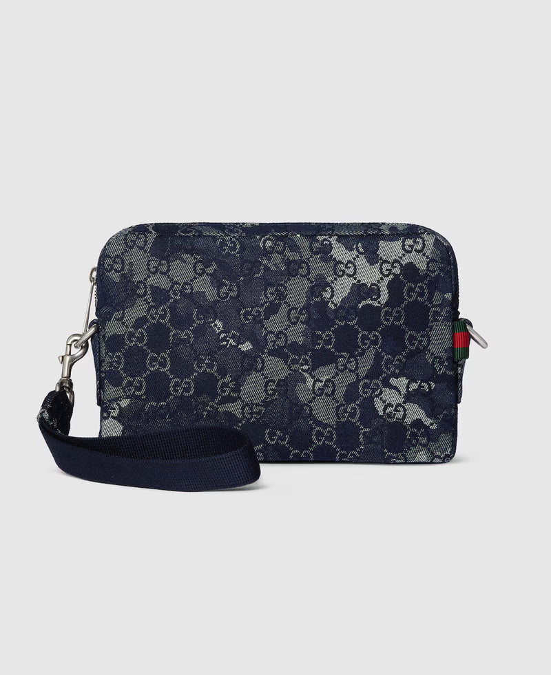 Sac à bandoulière en denim GG petit format – vue 1