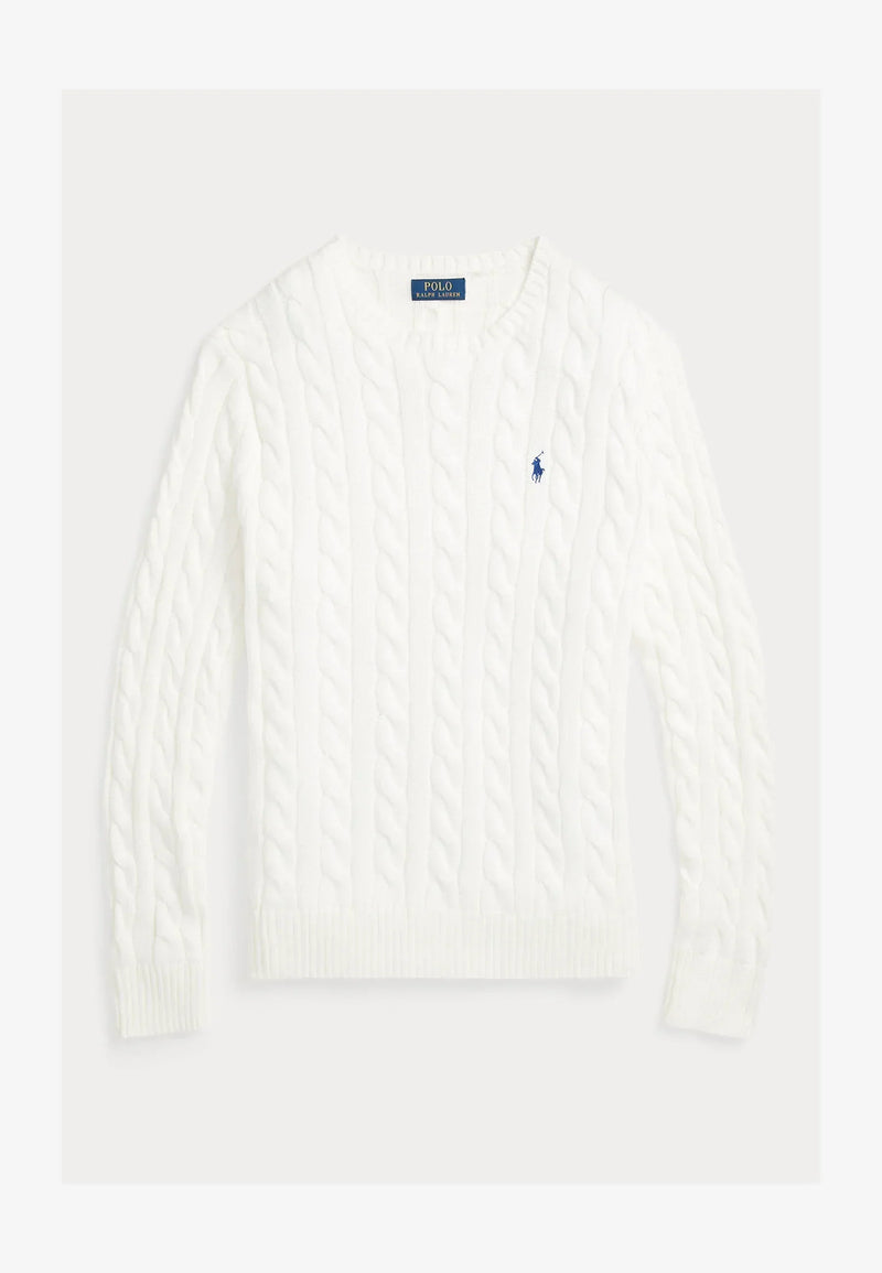 Pull Ralph Lauren En Laine Blanc – vue 1