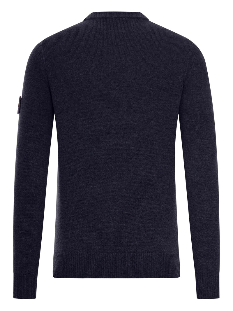 Stone Island Pull Col Rond Bleu Marine – vue 2