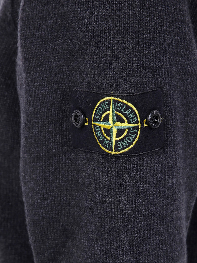 Stone Island Pull Col Rond Gris Foncé – vue 2