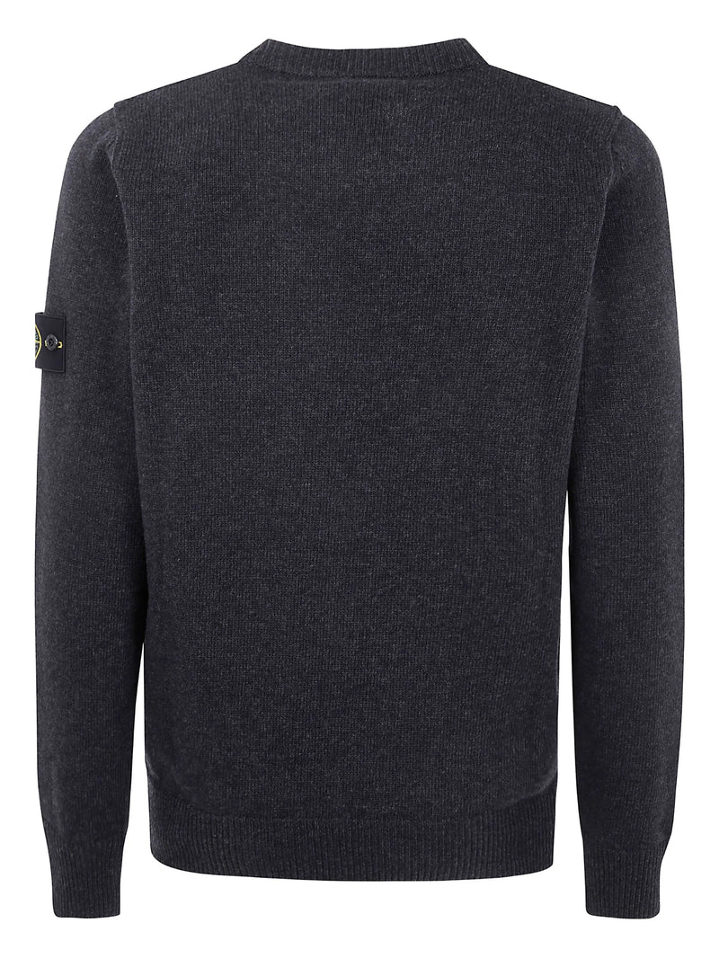 Stone Island Pull Col Rond Gris Foncé – vue 3
