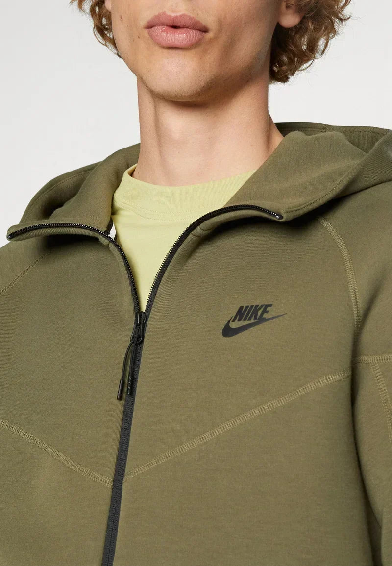 Nike Nouveau Tech Fleece Zippé Vert Kaki – vue 2