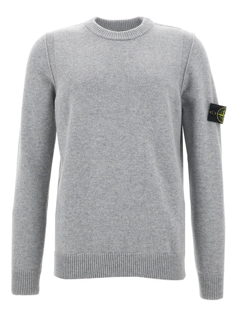 Stone Island Pull Col Rond Gris
