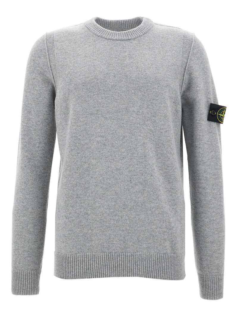 Stone Island Pull Col Rond Gris – vue 1