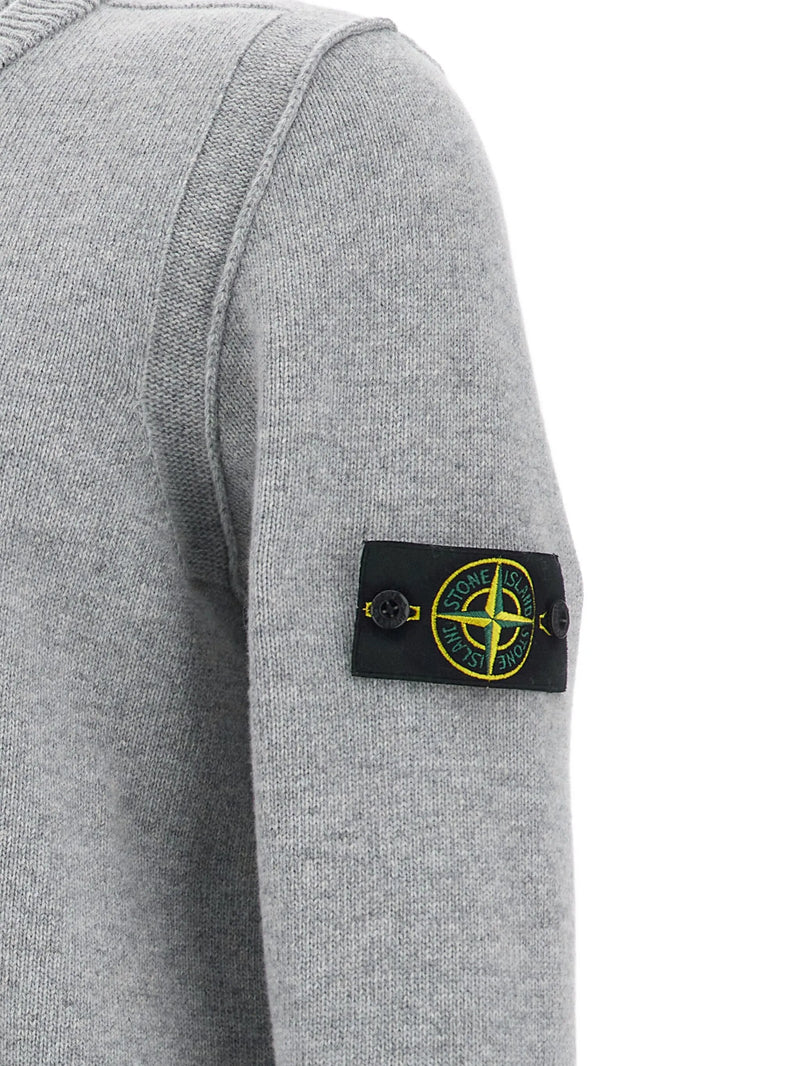 Stone Island Pull Col Rond Gris – vue 2