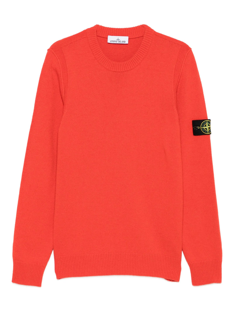 Stone Island Pull Col Rond Rouge – vue 1