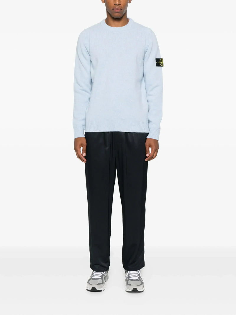 Stone Island Pull Col Rond Bleu – vue 3