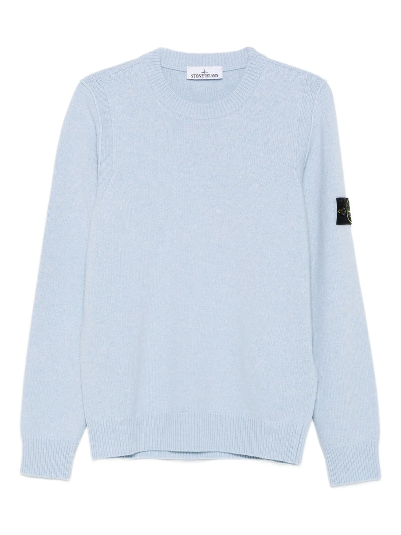 Stone Island Pull Col Rond Bleu – vue 1
