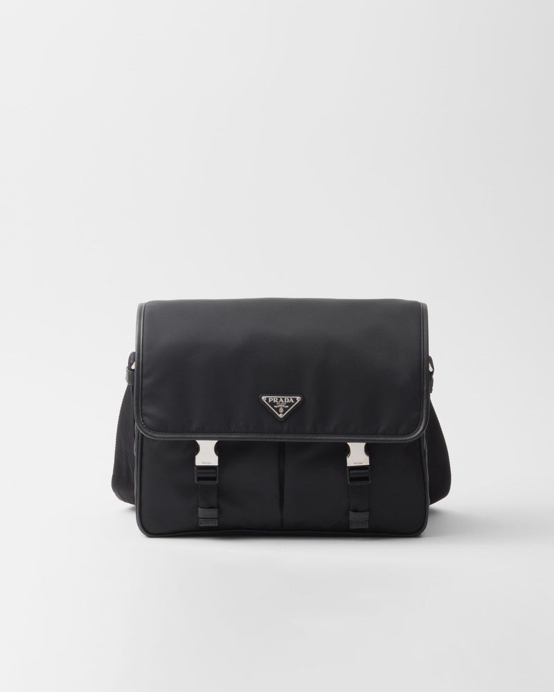 Sac porté épaule en Re-Nylon et cuir Saffiano – vue 1