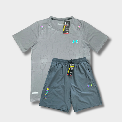 Ensemble short/t-shirt Under Fluo Gris – vue 1
