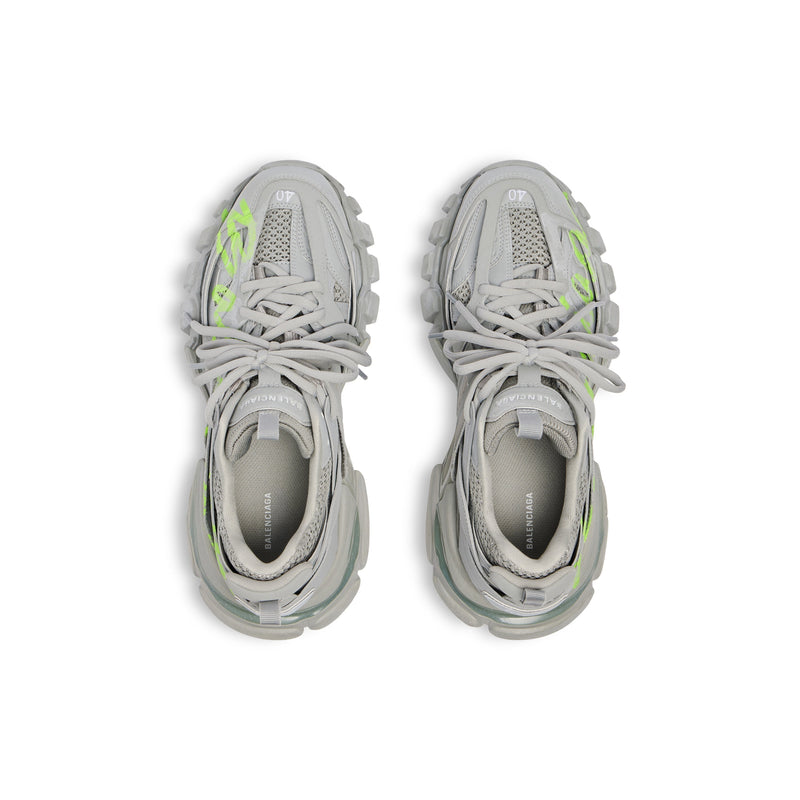 Balenciaga Track Gris Avec Logo Jaune Fluo – vue 4