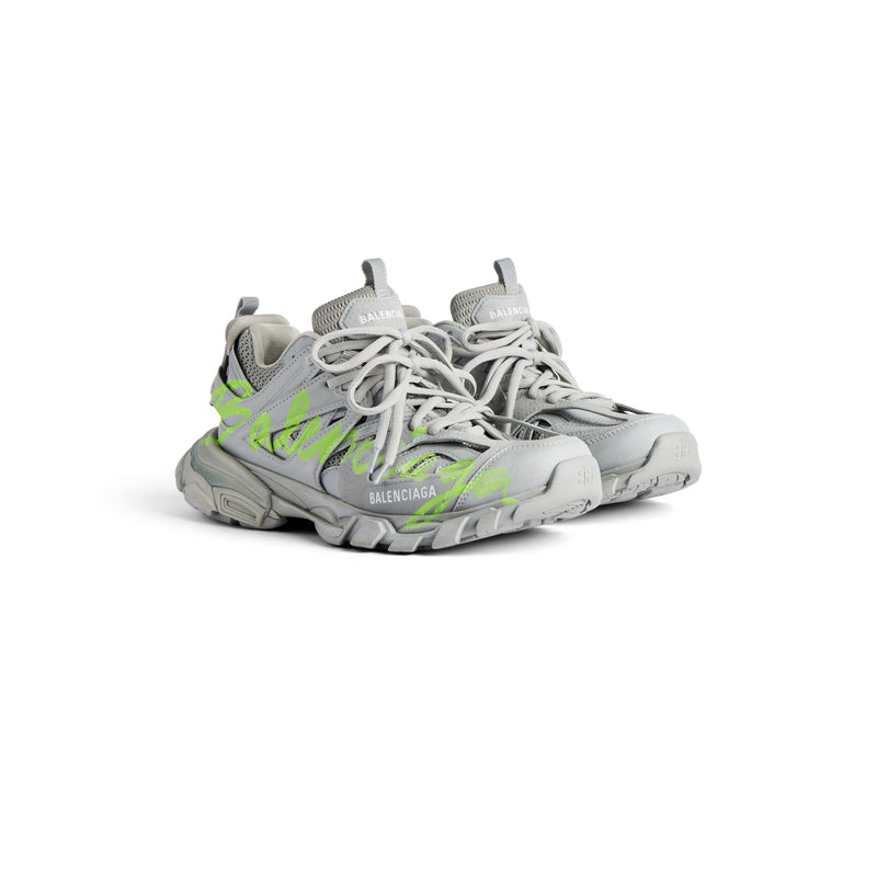 Balenciaga Track Gris Avec Logo Jaune Fluo – vue 3