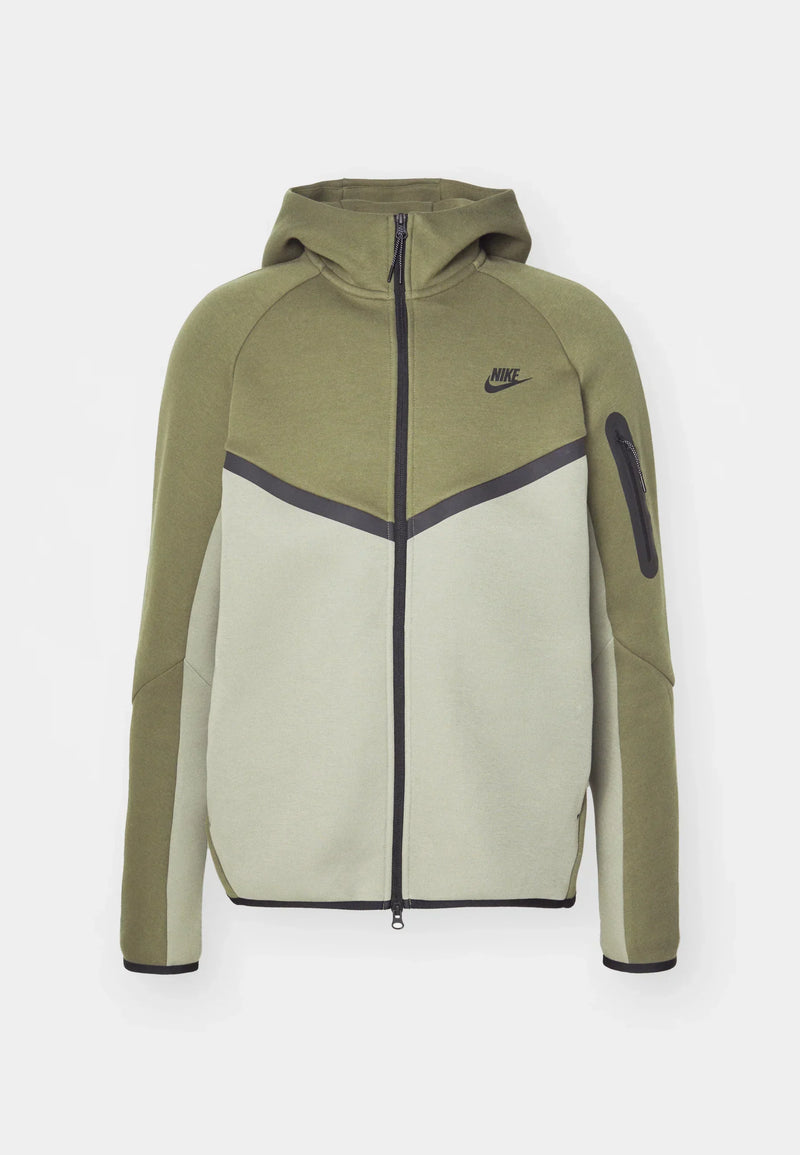 Nike Tech Fleece Zippé Noir Et Vert – vue 1