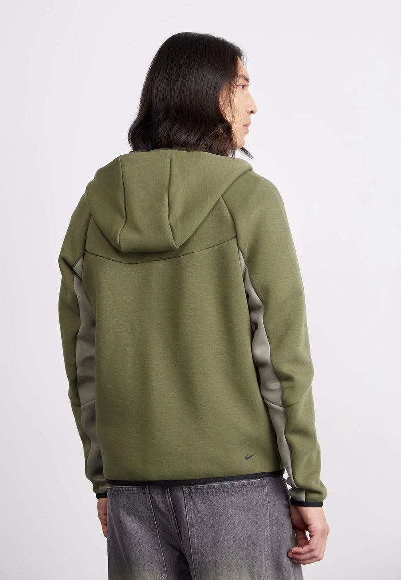 Nike Tech Fleece Zippé Noir Et Vert – vue 4