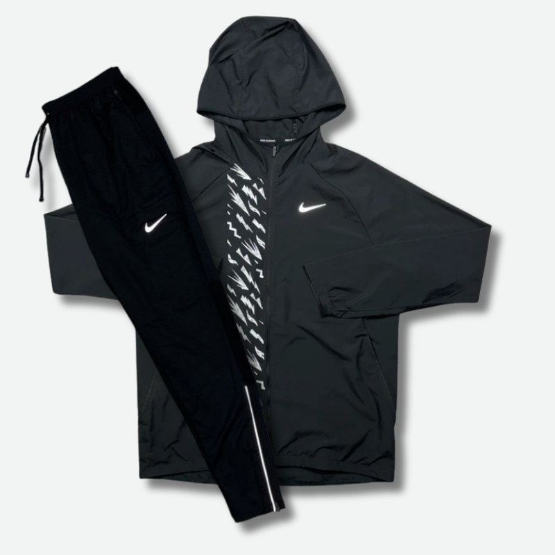 Ensemble survêtement running Noir et blanc – vue 1