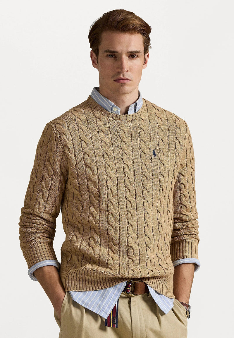 Pull Ralph Lauren En Laine Caramel – vue 2