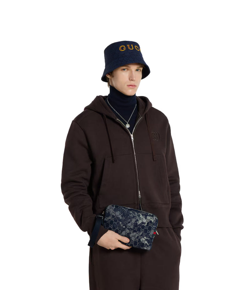 Sac à bandoulière en denim GG petit format – vue 4