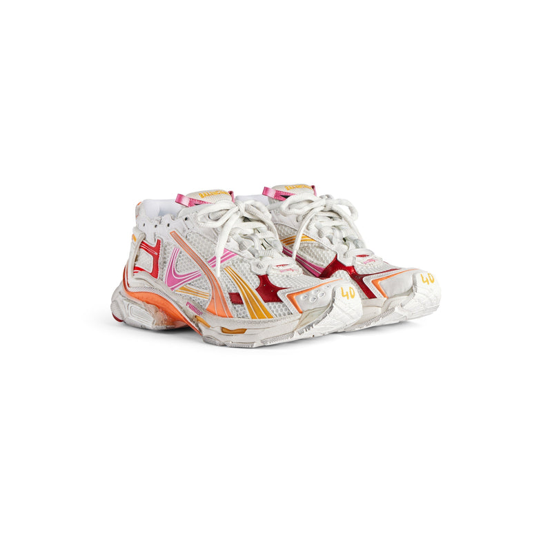Balenciaga Runner Blanc Orange Rose Et Rouge – vue 3