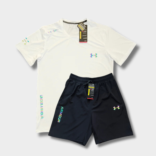Ensemble short/t-shirt Under Fluo Blanc – vue 1