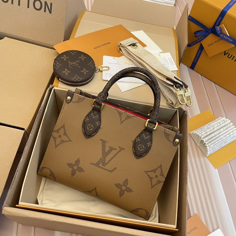 LV - Petit Cabas OnTheGo BB Maron double – vue 3