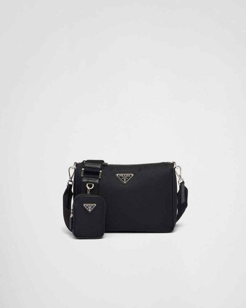 Sac porté épaule en Re-Nylon et cuir Saffiano – vue 1