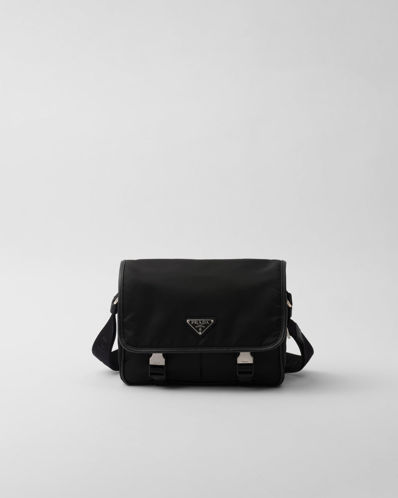 Sac porté épaule en Re-Nylon et cuir Saffiano – vue 1