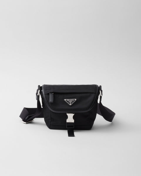 Sac porté épaule en Re-Nylon et cuir Saffiano