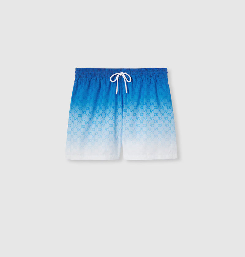 Short de bain en popeline technique à imprimé – vue 1