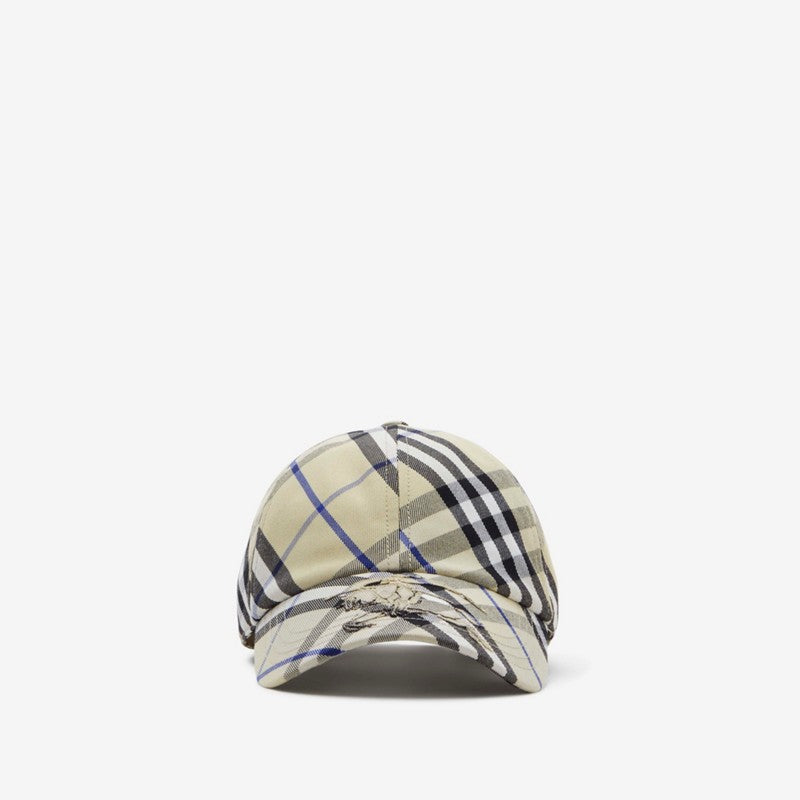 Casquette Burberry en coton mélangé Check EKD LICHEN – vue 1