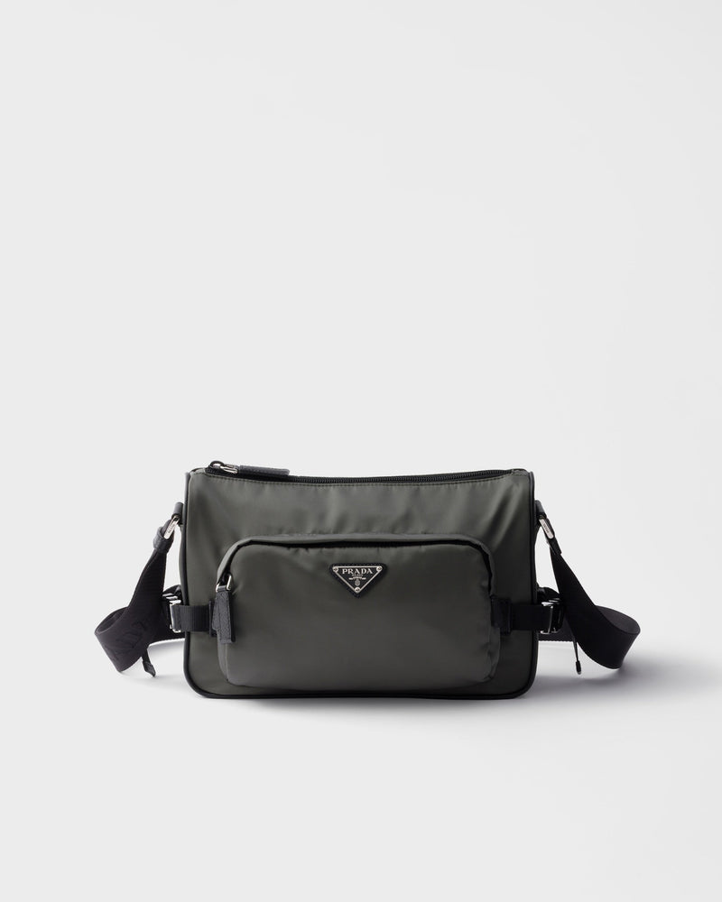 Sac de taille moyenne porté épaule en Re-Nylon et cuir Saffiano – vue 1