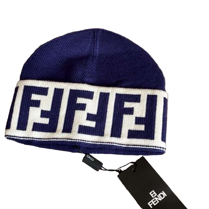 Bonnet Fendi Bleu – vue 1