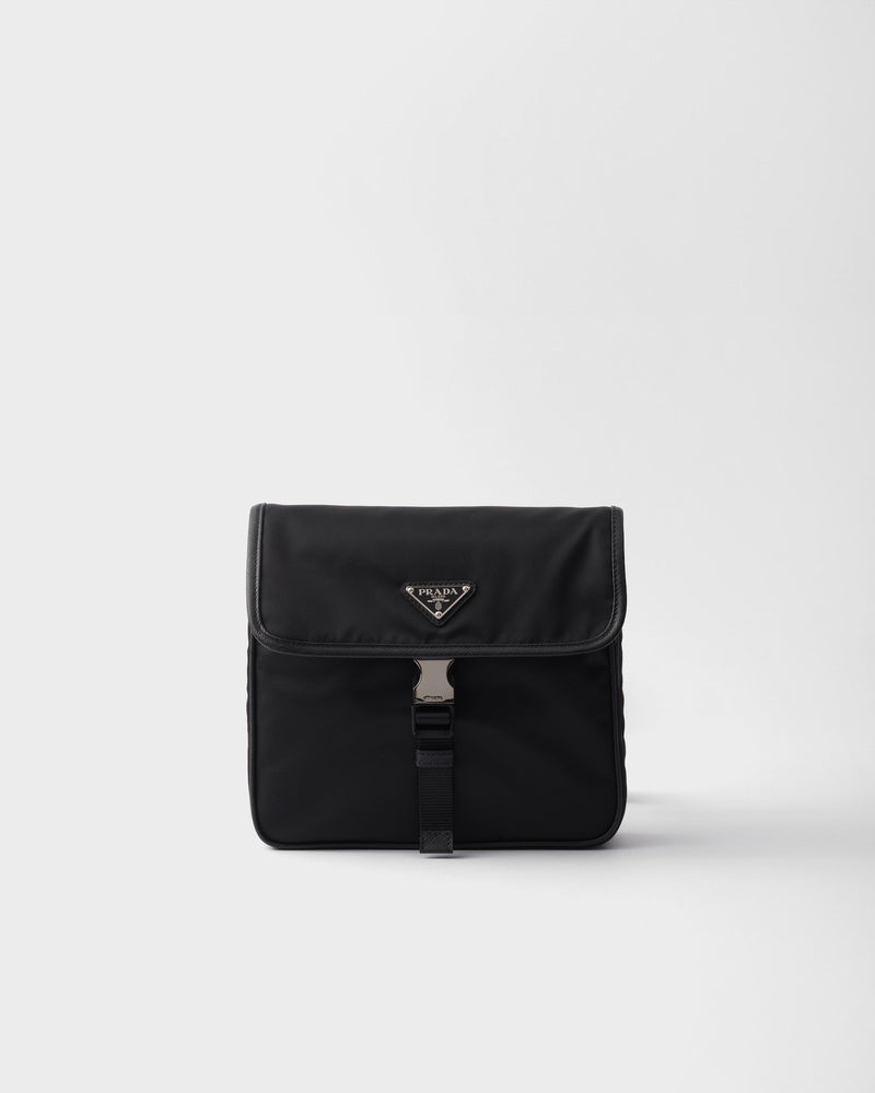 Sac porté épaule en Re-Nylon et cuir Saffiano – vue 1