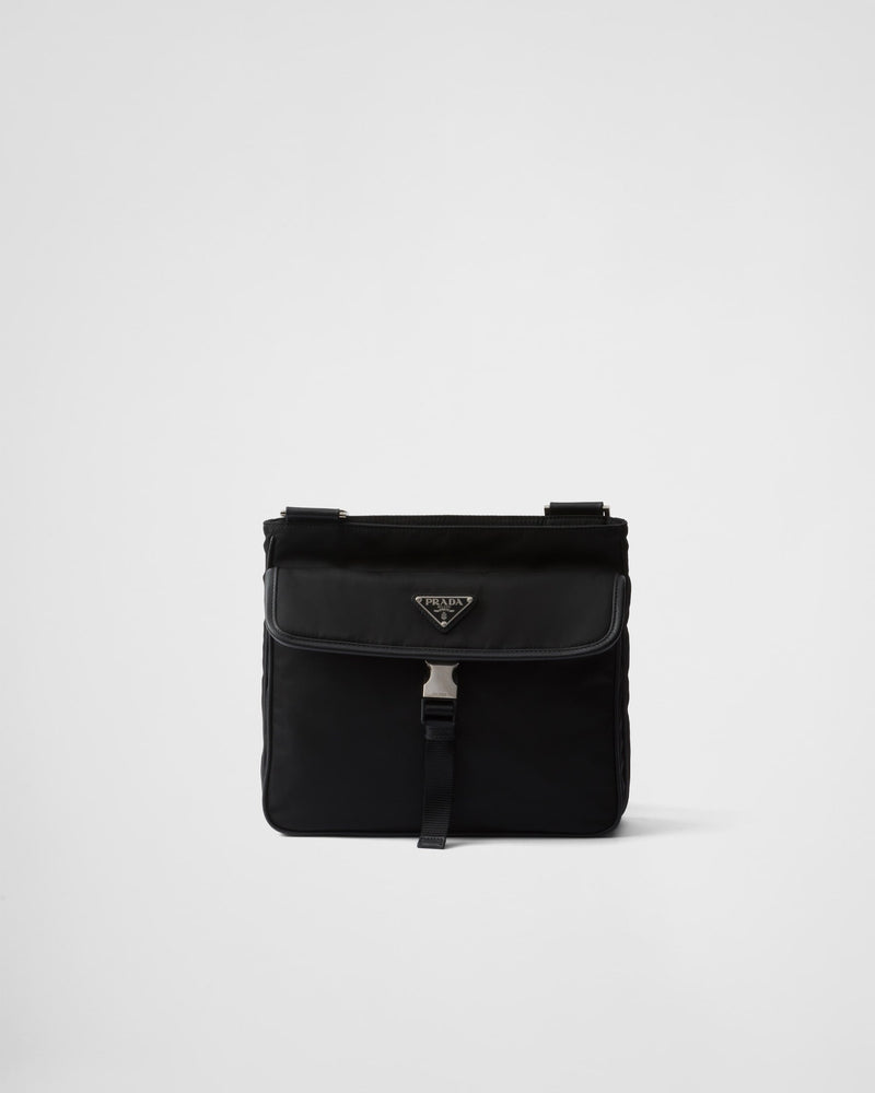 Sac porté épaule en Re-Nylon et cuir Saffiano – vue 1