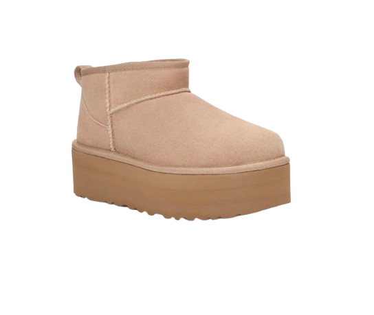 UGG Botte Classic Ultra Mini à plateforme Beige – vue 2